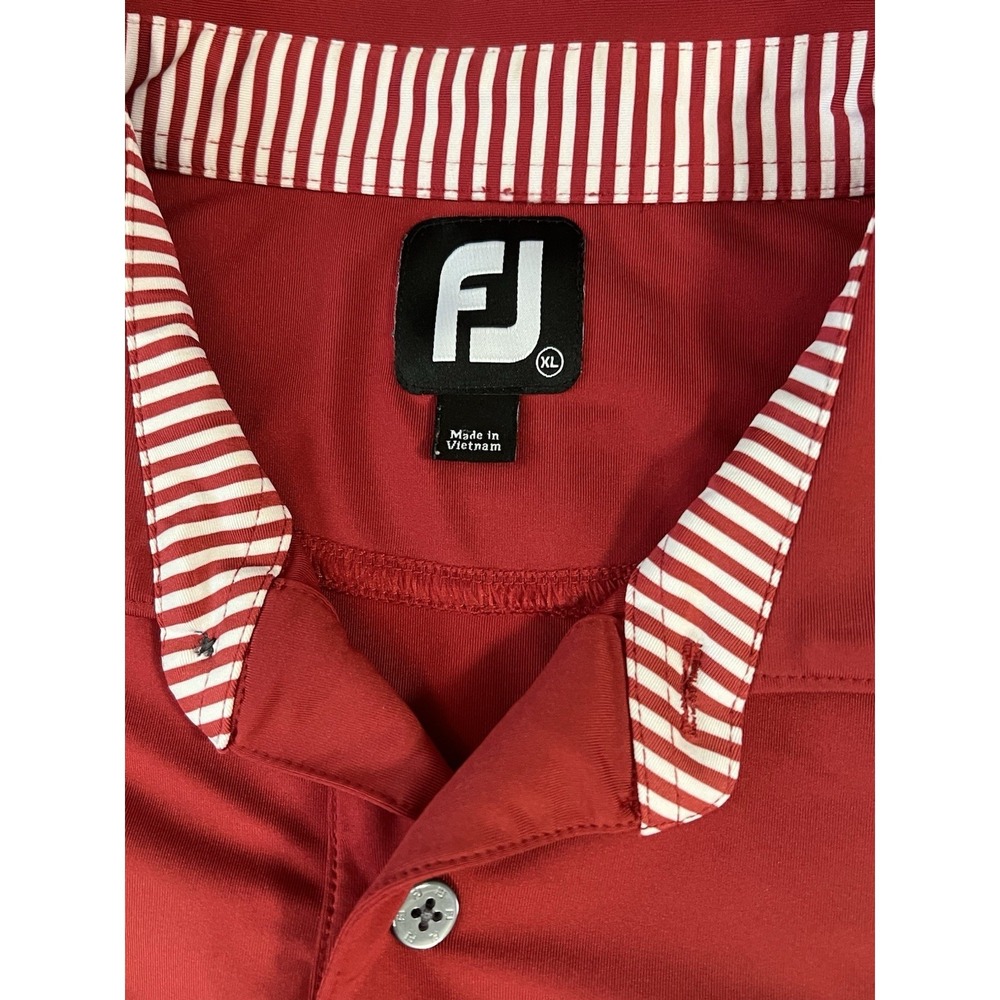 Footjoy FJ Men's Golf Polo Shirt XL Red Short Sleeve - Picture 4 of 6